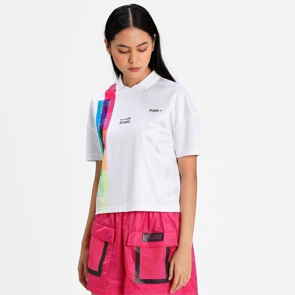 Puma X Felipe Pantone Ferrari Womens Jersey Futurisric T-Shirt Polo Puma Blanc S - Picture 1 of 7